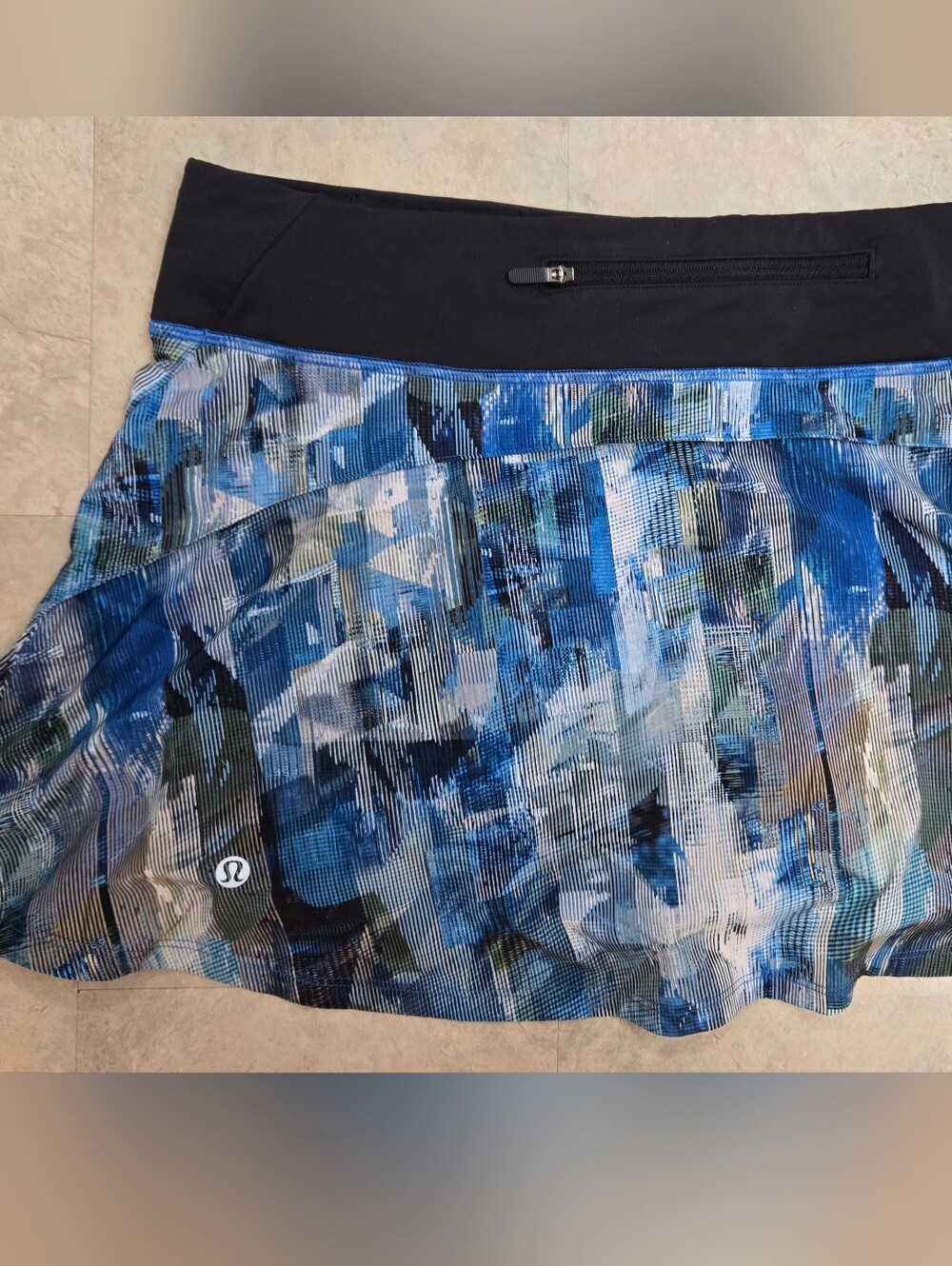 Lululemon Pace Rival Sun Dazed Blue Multi Pleated Athletic Skort Size XL